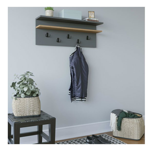 Vešiak Pululo (antracit + dub) 