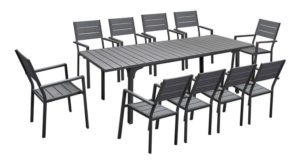 Masă de grădină Mutuamente (negru) (pentru 8-10 persoane)