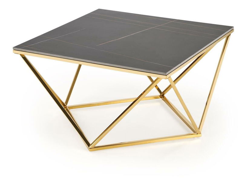 Stolić za kavu Feliciana (crni mramor + zlatna)