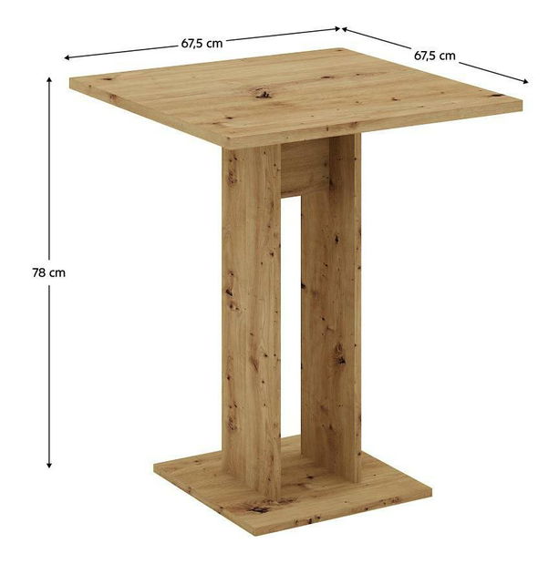 Masă de sufragerie Evoreta (Stejar artisan) (pentru 2 persoane)