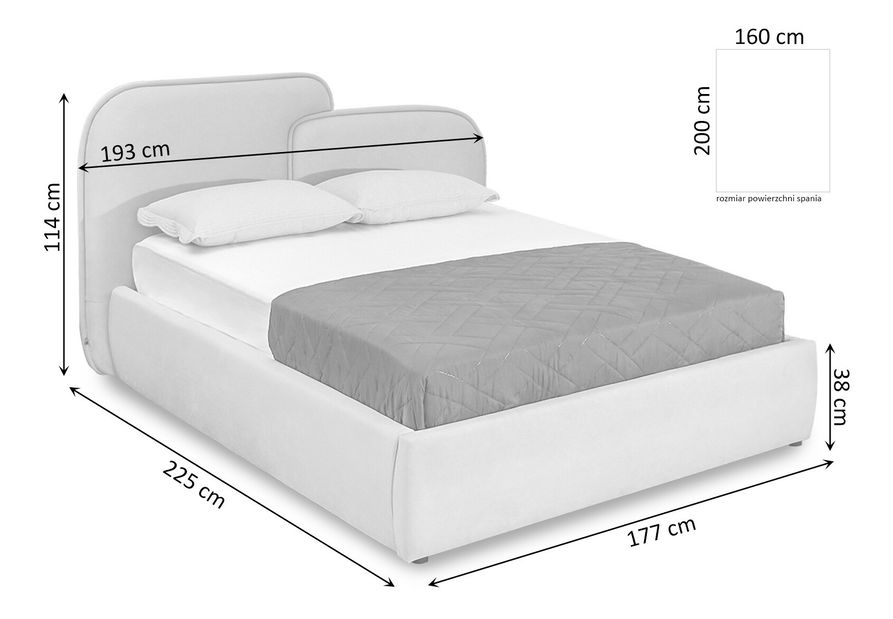 Manželská posteľ 160 cm Respondio 160 (sivá)