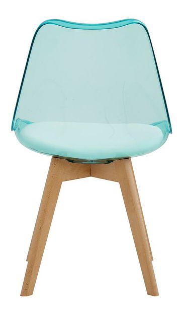 Scaun sufragerie Bralla 2 (transparent + verde + fag + alb) 