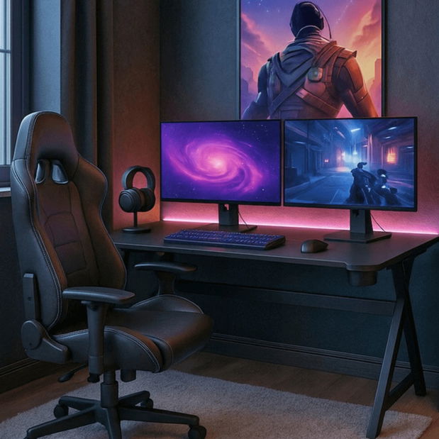 Herný pc stôl Banga (čierna) 