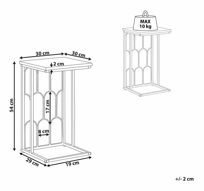 Príručný stolík Panza (biela)