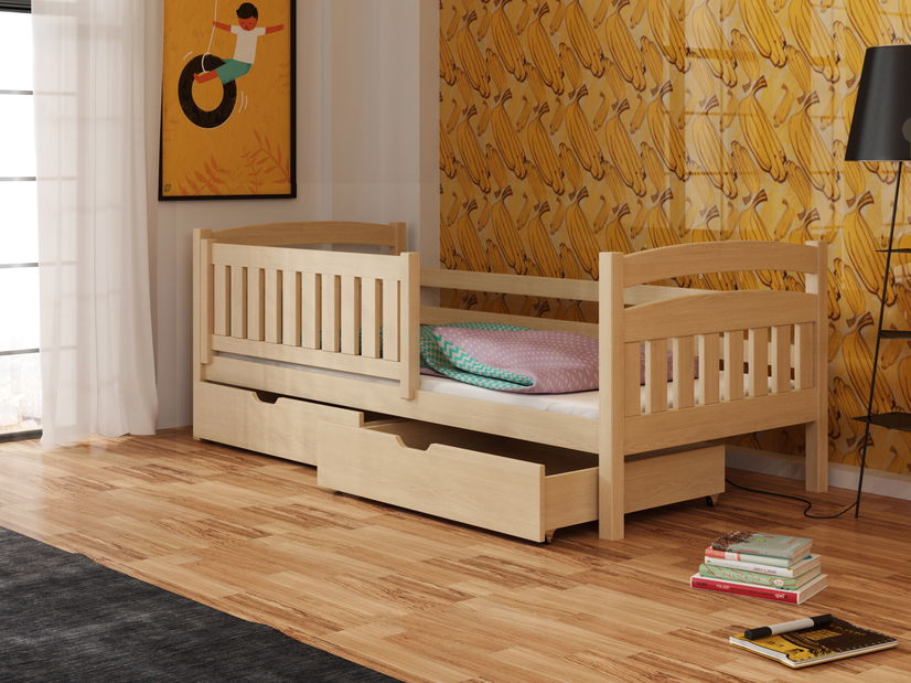 Detská posteľ 80 x 180 cm Phil (s roštom a úl. priestorom) (borovica)