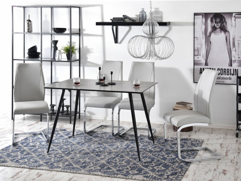 Jedálenský stôl Oona (betón + čierna)