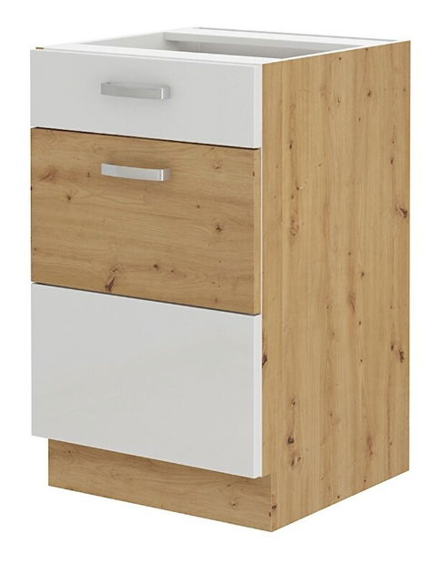 Kuhinjski ormarić za namirnice Arryn 60 LO-210 2F (Hrast artisan + bijeli sjaj)