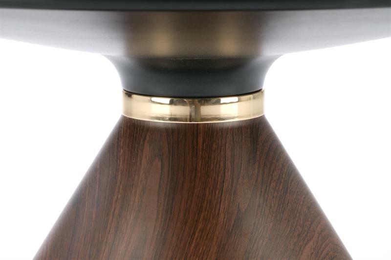 Stolić za kavu Gayle (bijeli mramor + orah + zlatna)