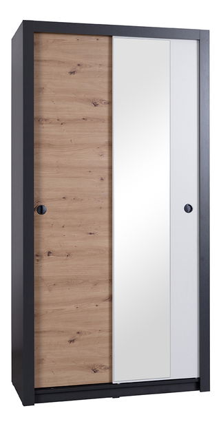 Dulap de haine Iweta SZ110 (grafit + Alb mat + Stejar artisan)