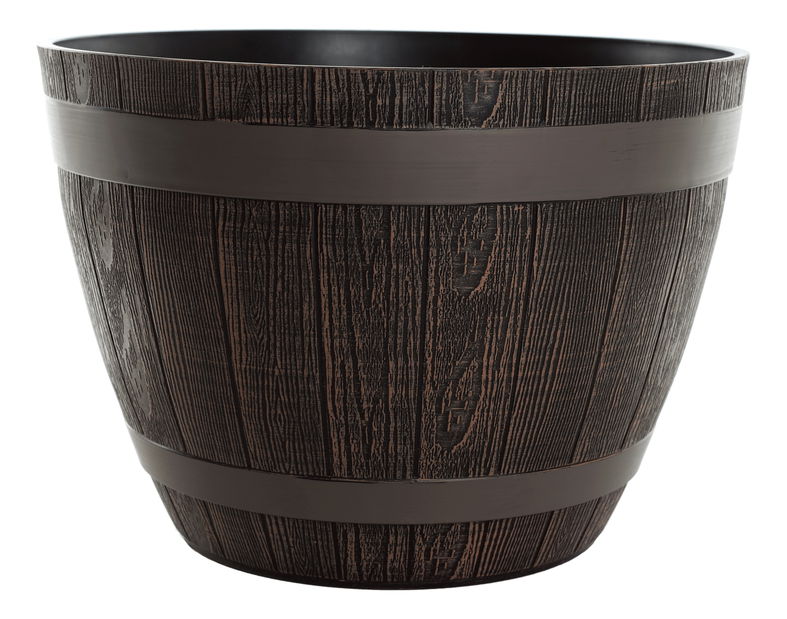Plastový kvetináč Montreal Typ 1 (sivohnedý + vzor drevo)