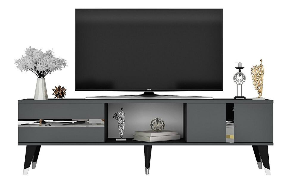TV asztal/szekrény Vekika 2 (antracit + ezüst) 