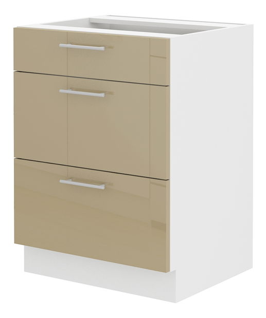 Donji kuhinjski ormarić- Lavera 60 D 3S BB (bijela + sjaj cappucino)