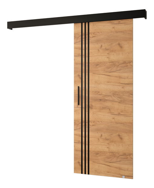 Tolóajtó 90 cm Sharlene VI (arany craft + matt fekete + fekete)