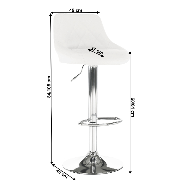 Set 2 ks. barových stoličiek Mariora (biela ekokoža) *výpredaj