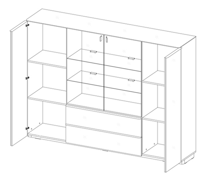 Vitrină Toft Typ 48 (Wenge + sticlă neagră)