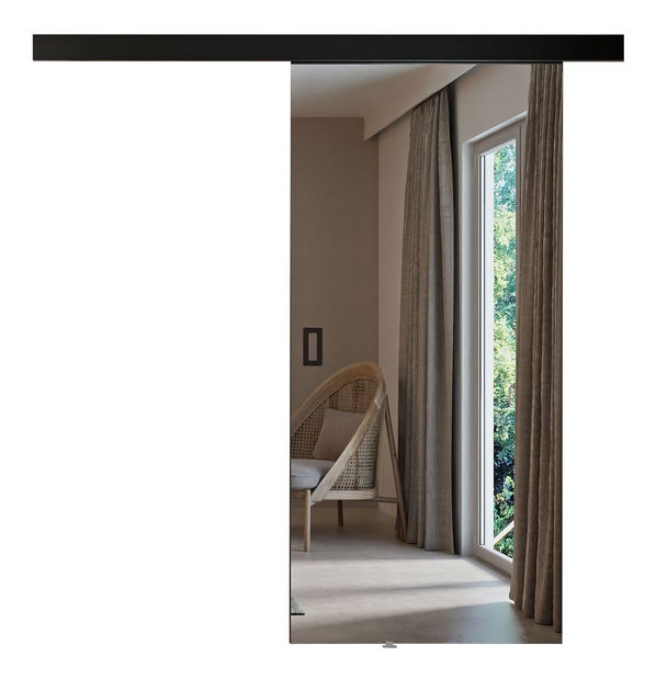 Posuvné dvere Mrent 7 (čierna + zrkadlo)