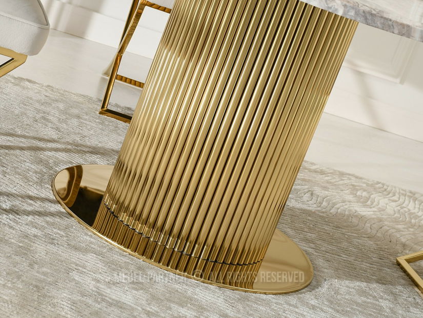 Masă sufragerie Sudoracion (marmură + auriu)