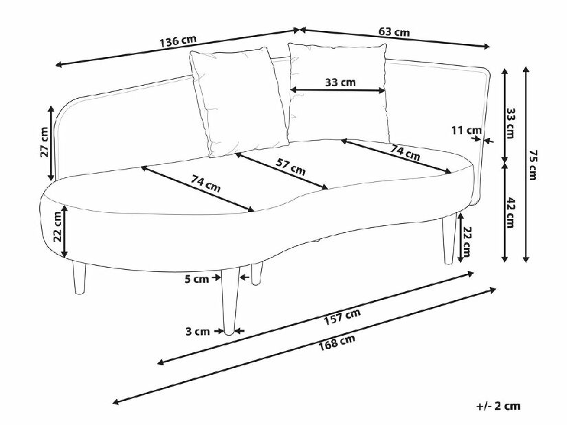 Sofa Chaza (bijela) (D)