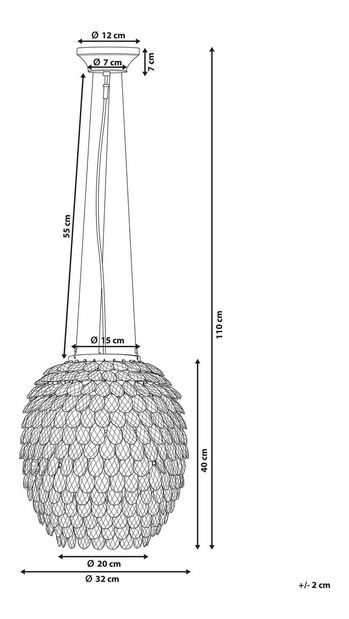 Závesná lampa Suarez (strieborná)