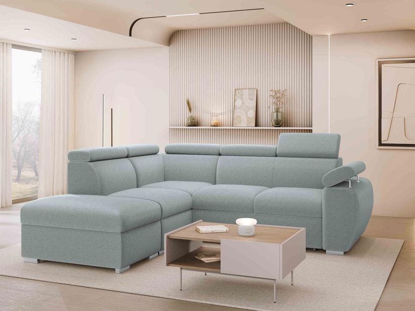 Rohová sedačka Gozo 2RR1P (sivá) (s úl. priestorom) (L)