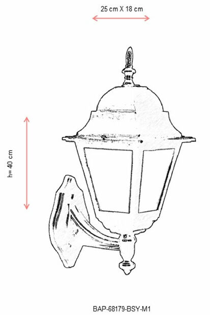 Iluminat de perete pentru exterior Blane (Negru + alb)