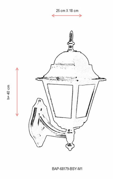 Iluminat de perete pentru exterior Blane (Negru + alb)