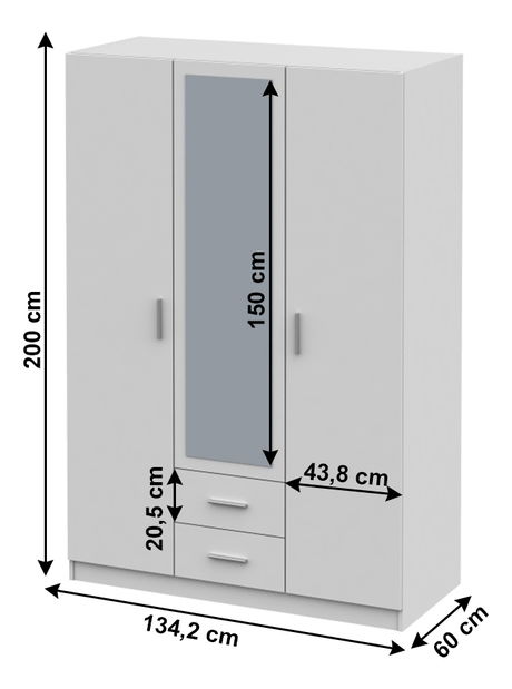 Ormar za garderobu Izetta Tip 2 (bijela) 