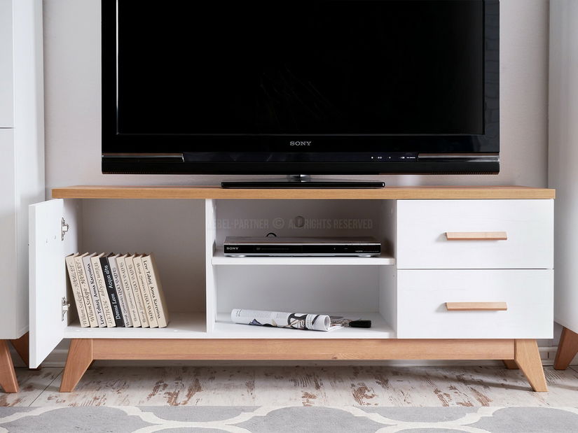 Obývacia stena Bajas 04 (biela + dub)