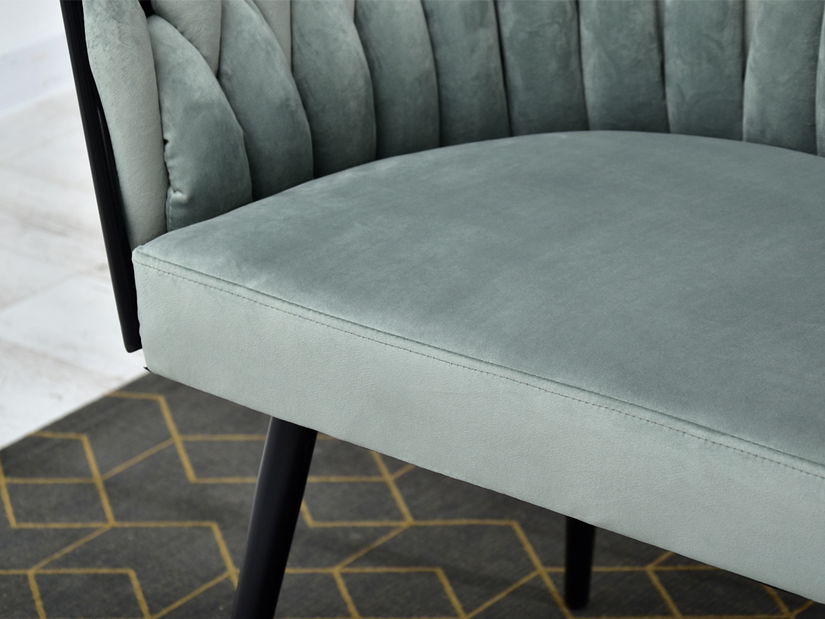 Pohovka dvojsedačka Rozaine (mätová + čierna)