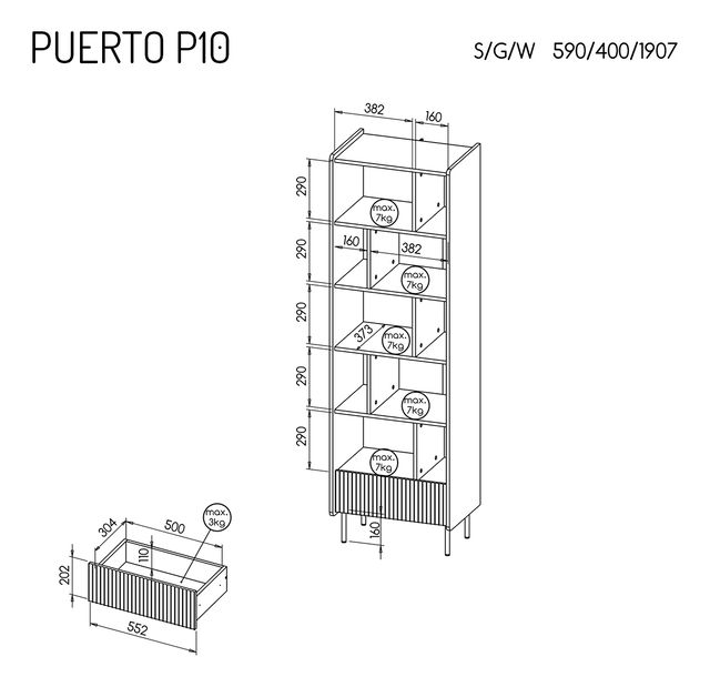 Mobilier birou Presuntos 2 (negru)
