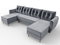 Rohová sedačka v tvare U Paladio (sivá) (L)
