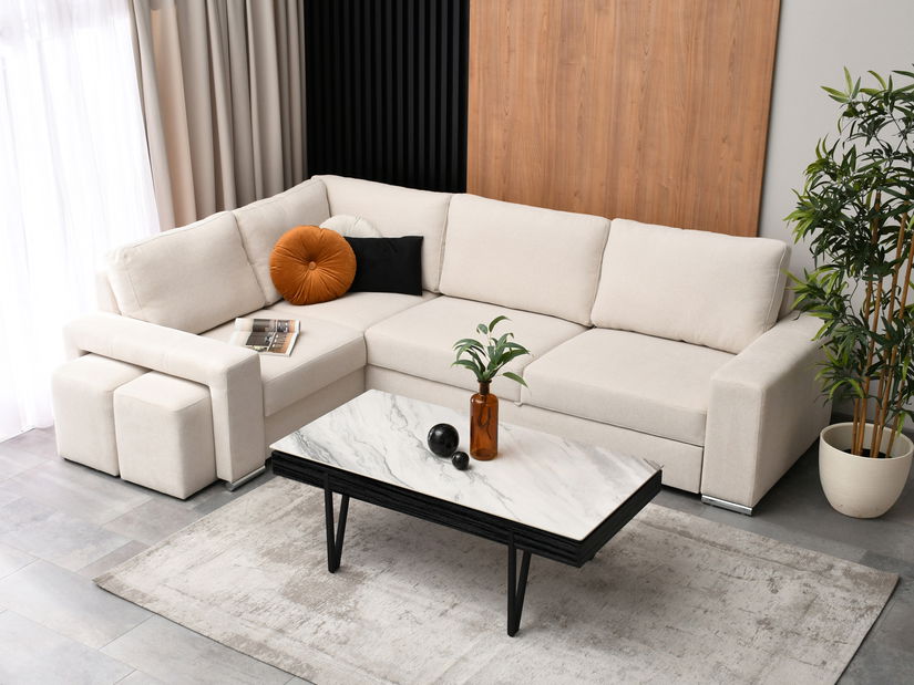 Măsuță de cafea Diego (marmură gri + negru)