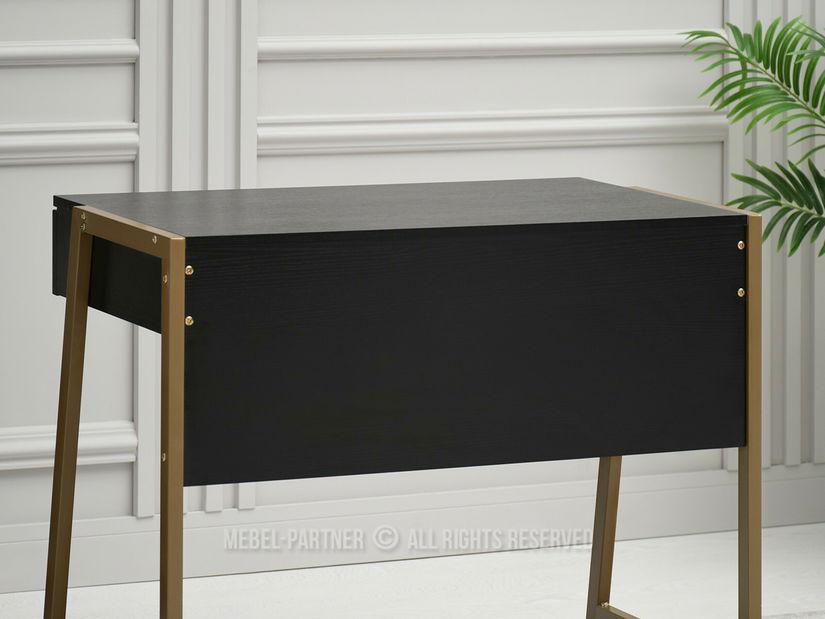 Masă PC Norway (lemn negru + auriu)