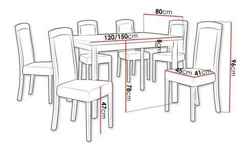 Sklopivi stol sa 6 stolica AL26 (orah + siva) *trgovina