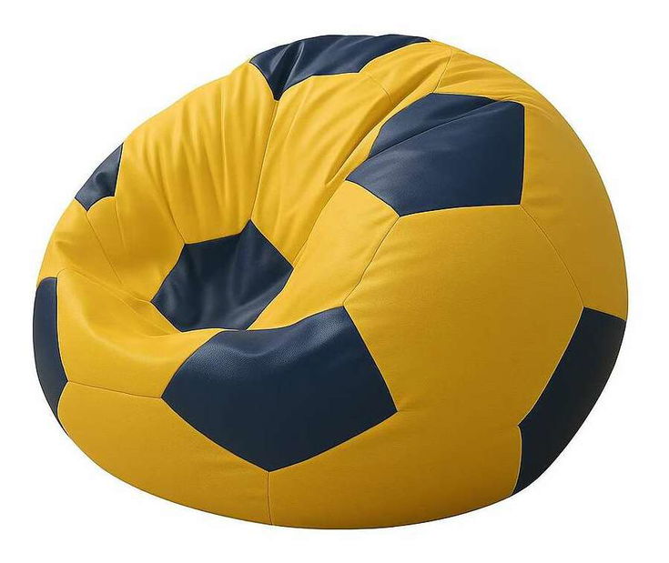 Fotoliu puf Futbalocu (galben + albastru)