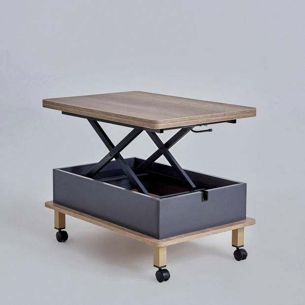 Konferenčný stolík na kolieskach Dia 1 (alaska + antracit)