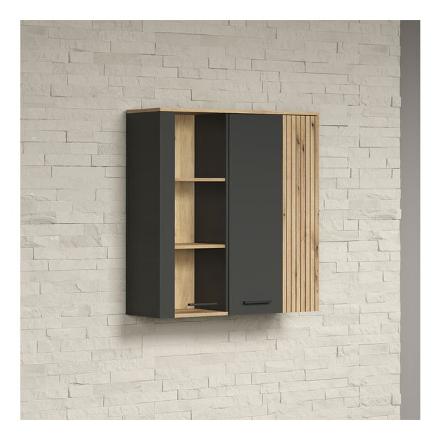 Függesztett vitrin Esferas (grafit + evoke tölgy) 