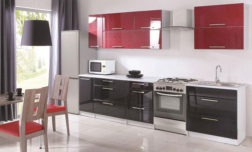 Kuchyňa Flowers 260 cm (červená) 101306