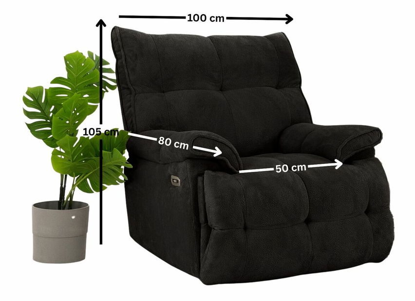 Polohovateľné kreslo Softol (čierna)