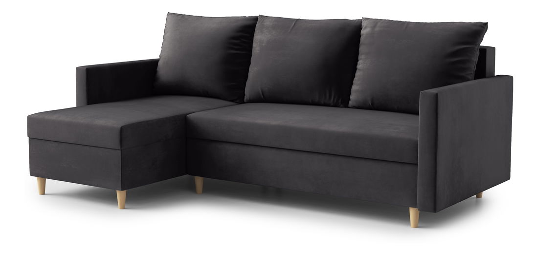 Rohová sedacia súprava Ronaldo (L) (sivočierna)