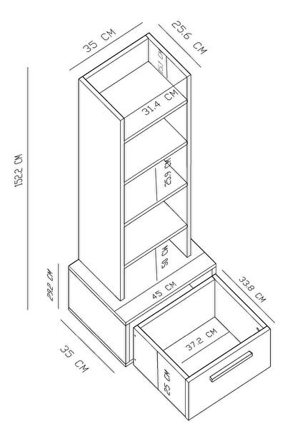 Raft Nanide (Nuc + alb + antracit) 