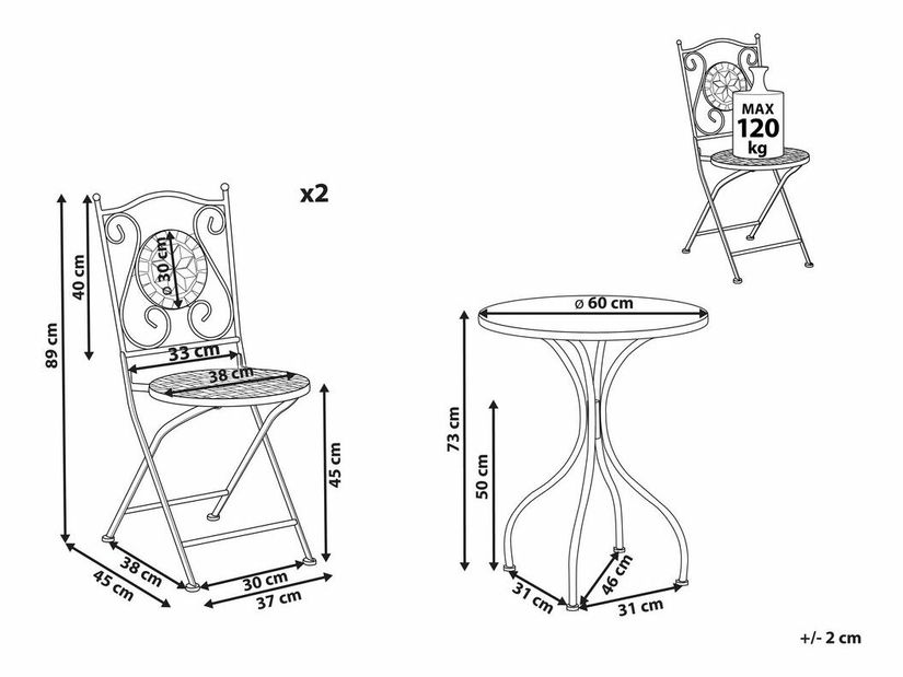 Balkónová zostava Cliff (čierna)