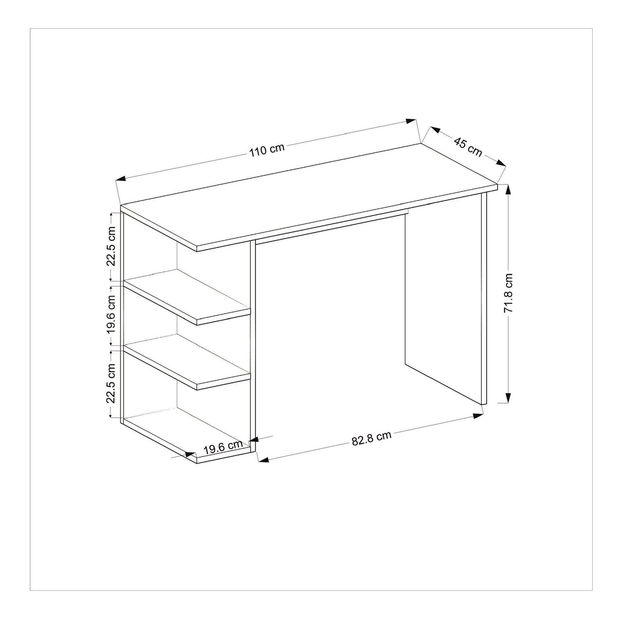 PC stolík Satono (antracit + biela) 