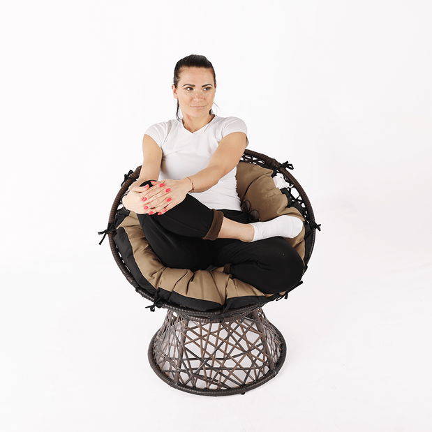 Otočné kreslo Trinny (hnedá + čierna)