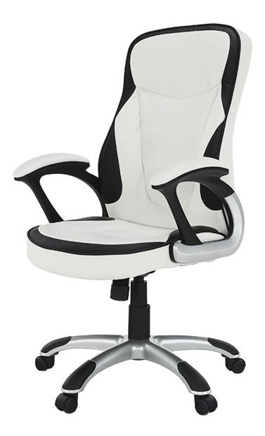 Uredska fotelja Aefa (ekokoža bijela + crna) 
