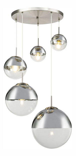 Függesztett lámpa Varus 15851-5 (modern/dizájn) (nikkel + átlátszó)