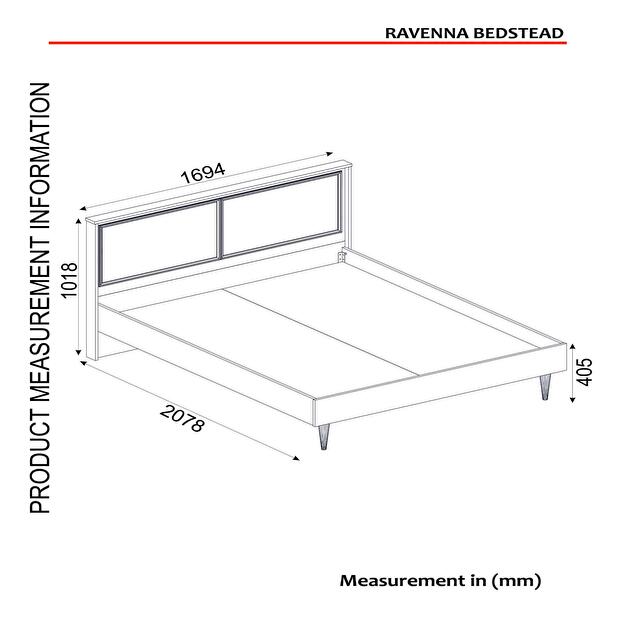 Pat matrimonial 160 cm Raven (alb + auriu)