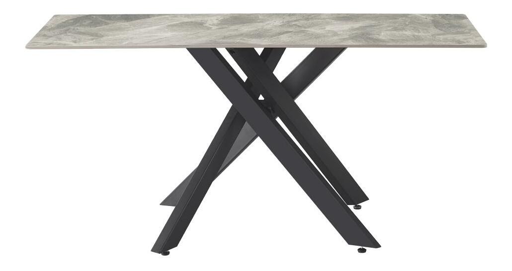Blagovaonski stol Zendos (svijetlosiva + crna) (za 6 osoba)