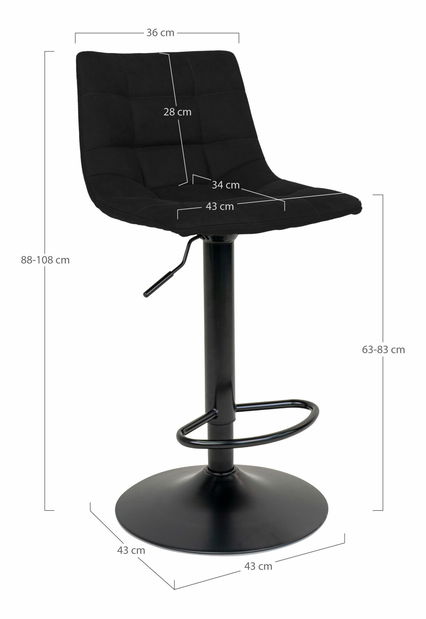 Barová stolička Miveria 2 (čierna)