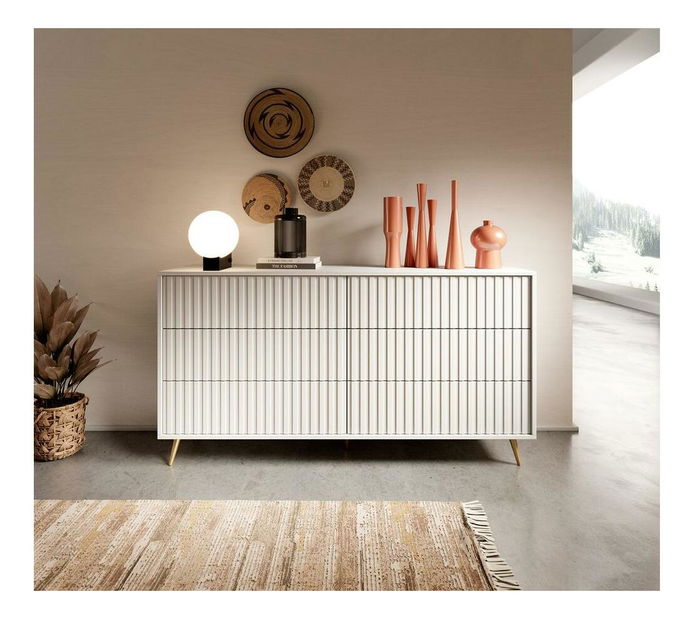 Szekrény Biel B5 (fehér + arany)